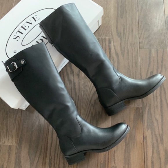Steve Madden Shoes - Steve Madden NWT Tall Black Leather Boots